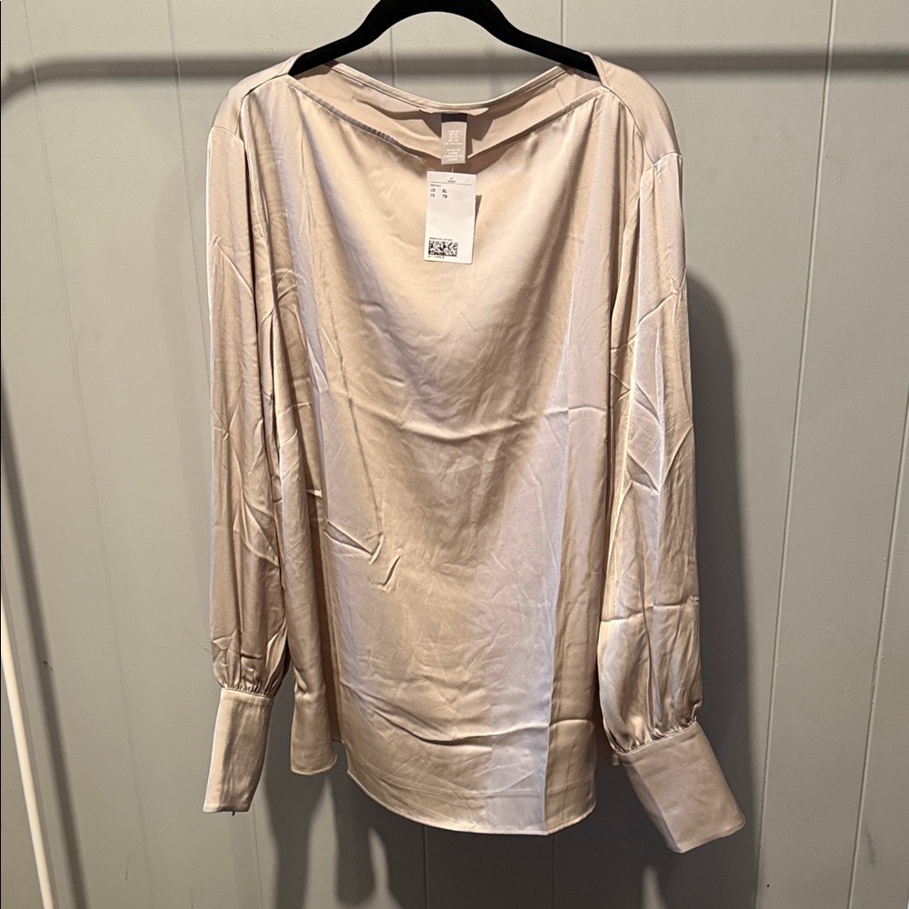 H&M Cream Satin Blouse